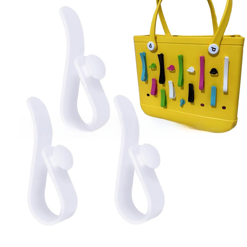 Beach EVA Bogg Bag Hook Clips Keychain Accessories Black - Image 3