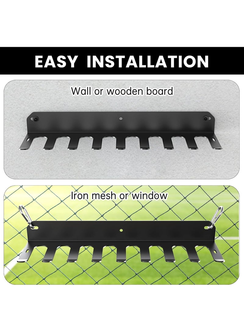 YelaJoy Baseball & Softball Bat Rack Wall Mount – Heavy Duty Bat Holder for 16 Bats, Organizer Hook Clip for Dugout Fence, Home Garage, Black (1 Pack) – 6-Gauge Steel Construction - Image 3