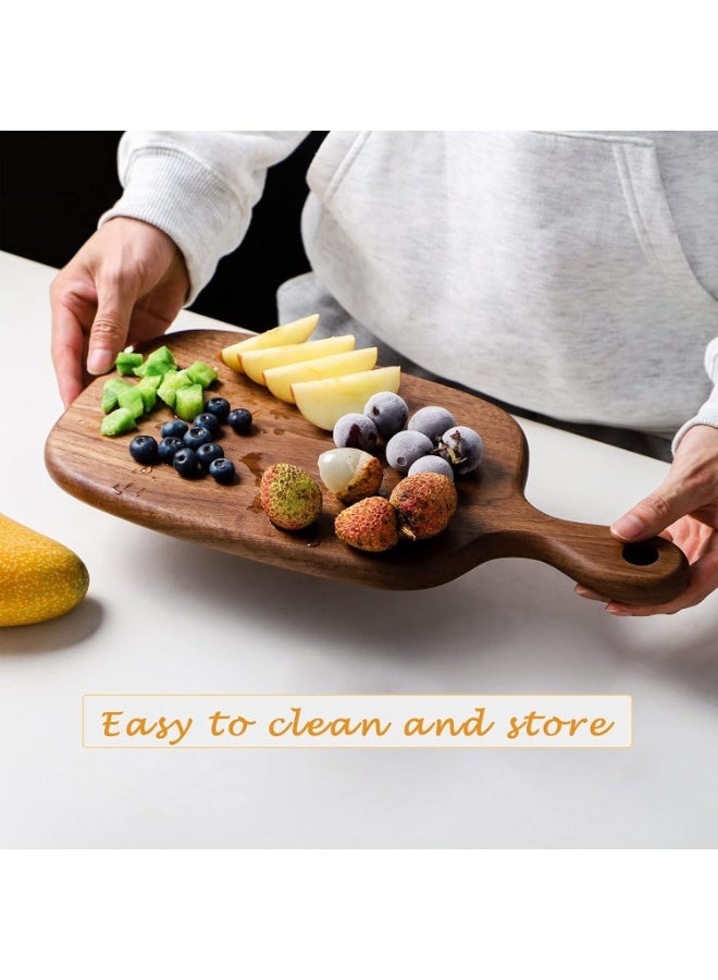 Walnut Wood Cutting Board with Handle, 15.2x7.3 Inches, Kitchen Chopping Board for Bread and Vegetables - Image 2