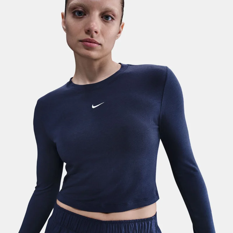 Nike Blue Women's Sportswear Chill Knit Crop Top for Women | Best Price UAE