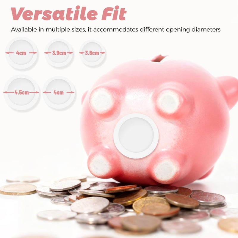 NUOBESTY Piggy Bank Stopper, 5pcs Piggy Bank Silicone Plugs Replacement Saving Box Plug Hole Cover Silicone Seal for Coin Jar Accessories 28mm, 30mm, 32mm, 34mm, 36mm - Image 2