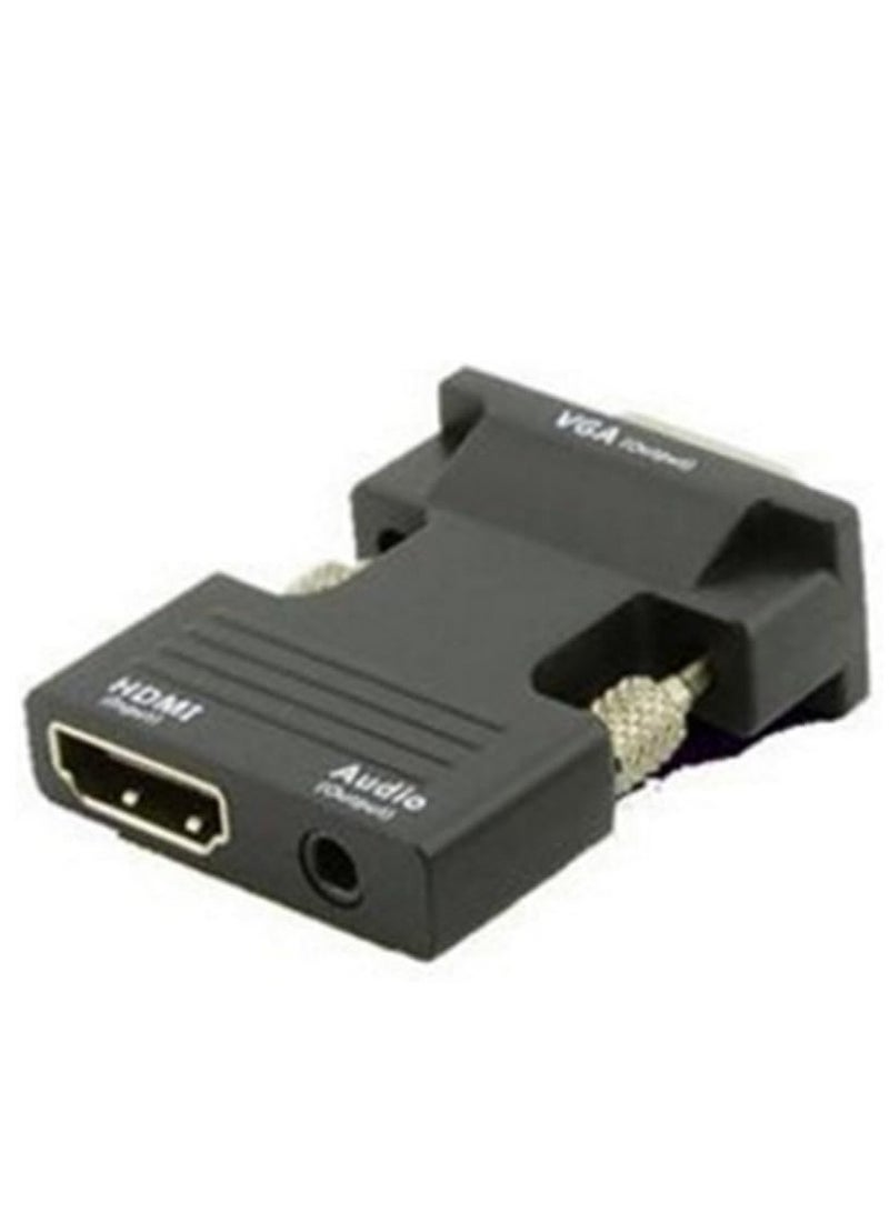 Microware HDMI to VGA with Audio HD Adapter HDMI Converter VGA Converter to Support 1080P Black - Image 1