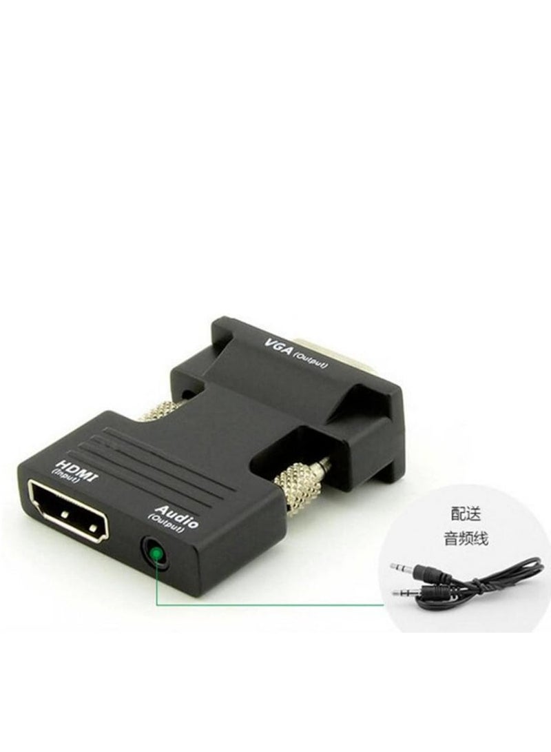 Microware HDMI to VGA with Audio HD Adapter HDMI Converter VGA Converter to Support 1080P Black - Image 3