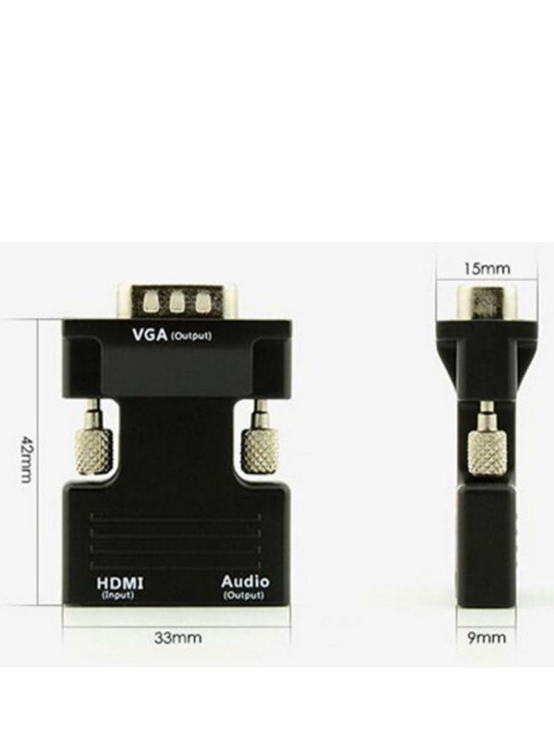 Microware HDMI to VGA with Audio HD Adapter HDMI Converter VGA Converter to Support 1080P Black - Image 4