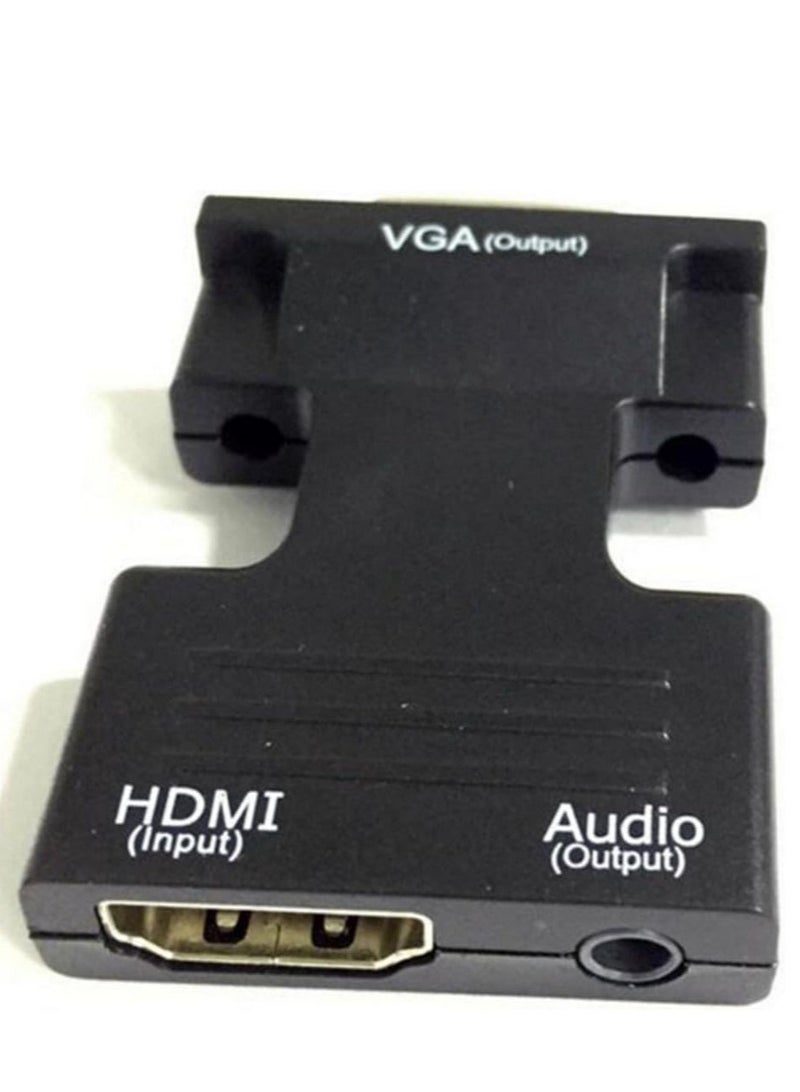 Microware HDMI to VGA with Audio HD Adapter HDMI Converter VGA Converter to Support 1080P Black - Image 2