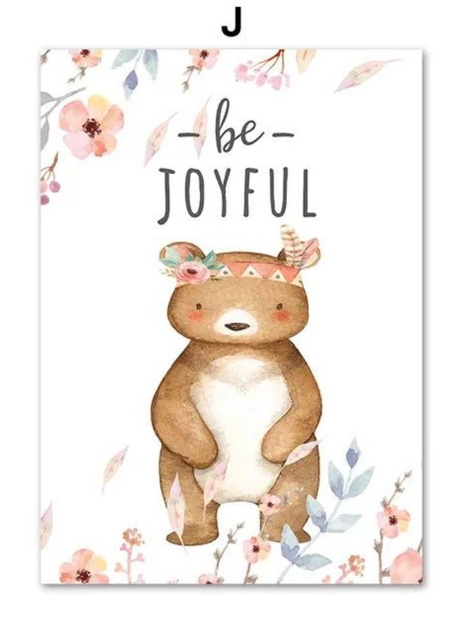 Deer Fox Squirrel Owl Rabbit Hedgehog Cartoon Art Canvas Painting Animal Poster And Prints Wall Pictures Kids Room Decor - Image 1