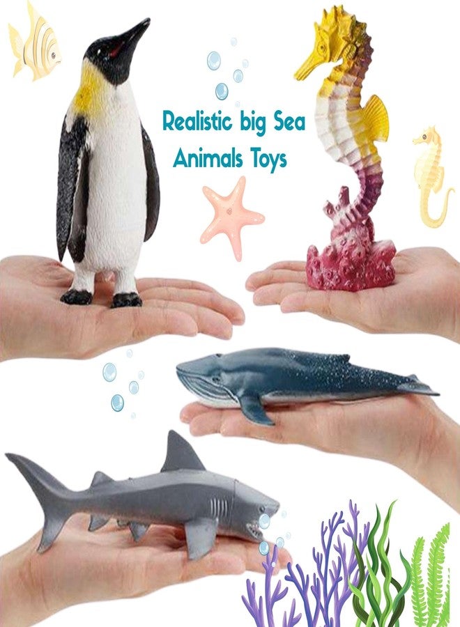 Mallexo Realistic Sea Animals Figures Toys for Kids 3+ Year Old 10PC Marine Fish Toy Playset Jungle Animal Figurine Big Size Turtle Jelly Fish Dolphin Water Ocean Sea Creatures Animals Birthday Gifts - Image 2