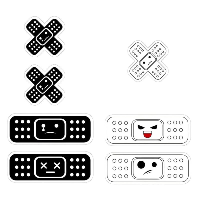 Ferianl 7PCS Car Bandage Decal Funny Car Bandage Cartoon Sticker Waterproof Vinyl SelfAdhesive Bumper Sticker for Auto Damage Universal for Most Vehicles Black White - Image 3