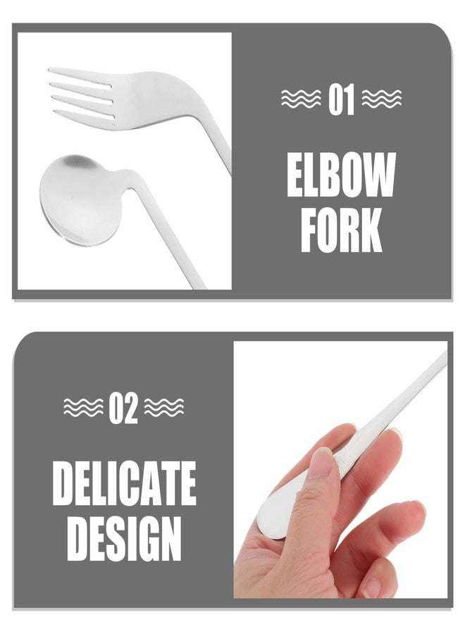 FOMIYES Stainless Steel Angled Fork and Spoon Set: AdaptiveAngled Cutlery Set of - 2pcs Right-Handed Angled Fork Adaptive Fork and Spoon for or Weak Grasp - Image 5