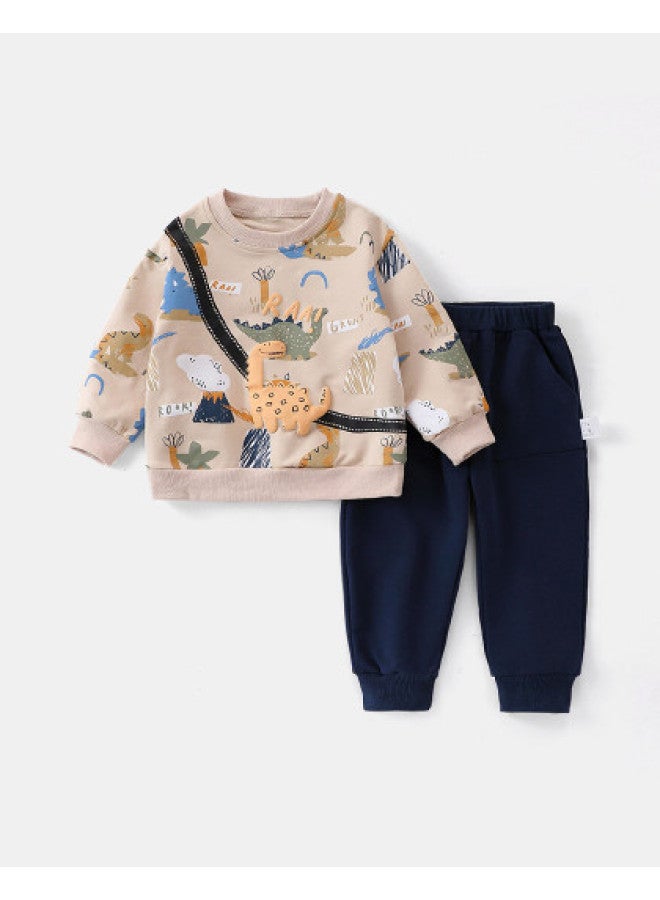 Boys' Autumn Hoodie Two-piece Set Toddler Stylish Hoodie And Pants Set - Image 1