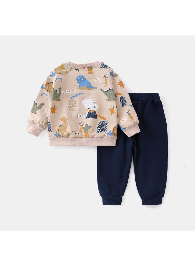 Boys' Autumn Hoodie Two-piece Set Toddler Stylish Hoodie And Pants Set - Image 3