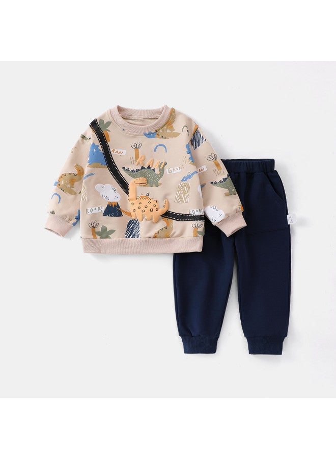 Boys' Autumn Hoodie Two-piece Set Toddler Stylish Hoodie And Pants Set - Image 2