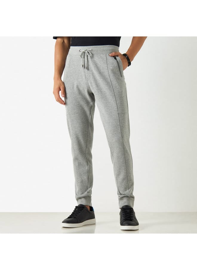 Iconic Iconic Solid Slim Fit Joggers with Drawstring Closure and Pockets  - Image 1