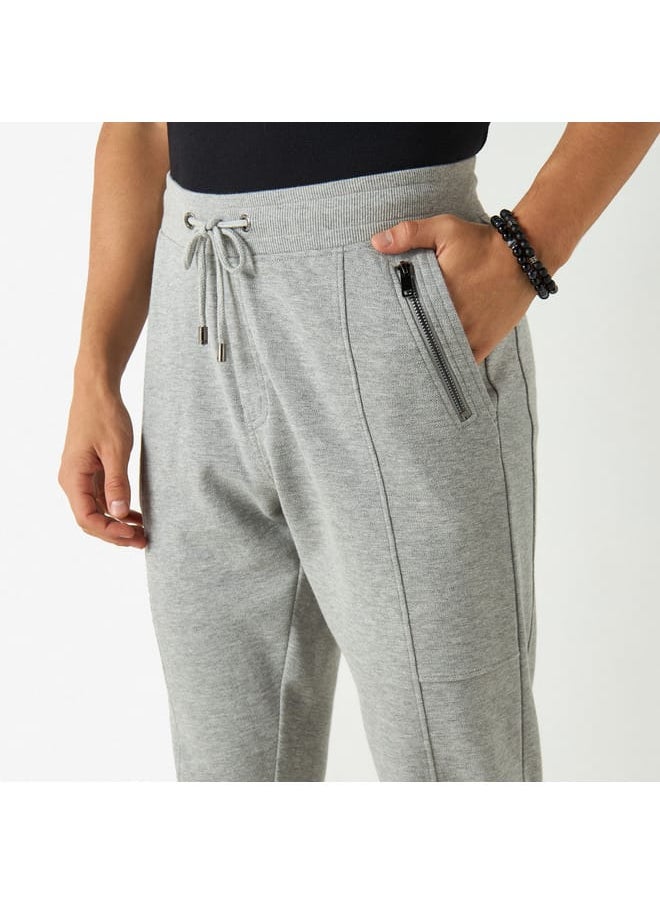 Iconic Iconic Solid Slim Fit Joggers with Drawstring Closure and Pockets  - Image 4