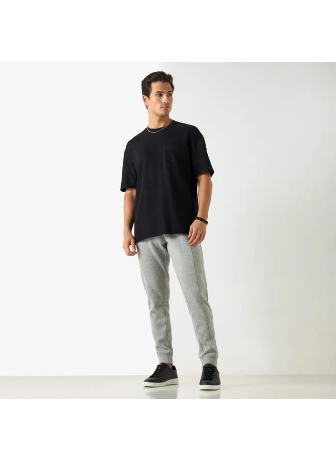 Iconic Iconic Solid Slim Fit Joggers with Drawstring Closure and Pockets