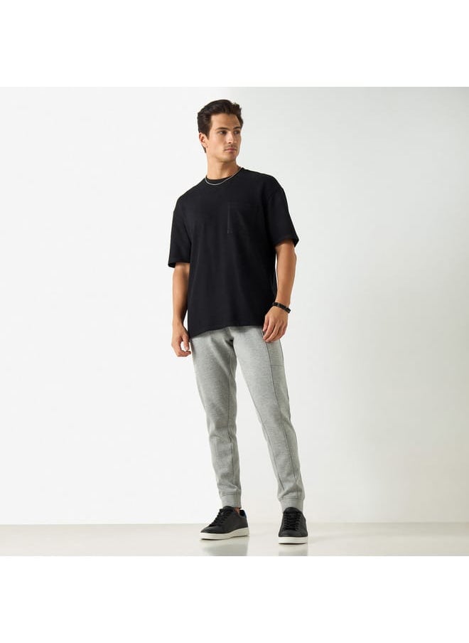 Iconic Iconic Solid Slim Fit Joggers with Drawstring Closure and Pockets  - Image 2