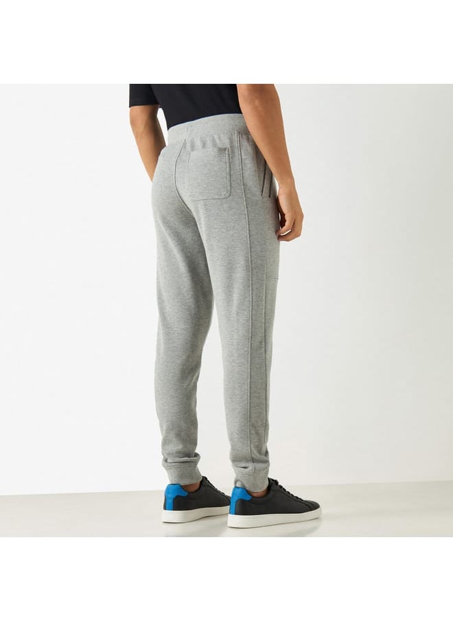 Iconic Iconic Solid Slim Fit Joggers with Drawstring Closure and Pockets  - Image 3