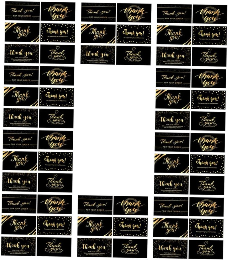 Uonlytech Thank You Cards Black Foil Stamped 60pcs Set for Small Business and Wedding, Elegant Thank You Notes for Shops and Events - Image 1