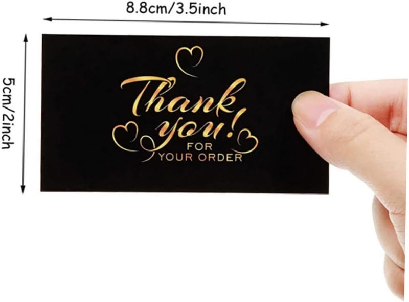Uonlytech Thank You Cards Black Foil Stamped 60pcs Set for Small Business and Wedding, Elegant Thank You Notes for Shops and Events - Image 2