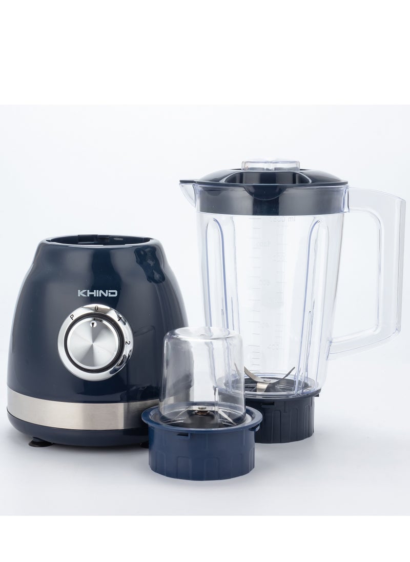 KHIND KHIND New Blender BL 1562, 1.5L Jar with 2 Speed and 0.6L Dry Miller Jar for Grinding Black  - Image 1