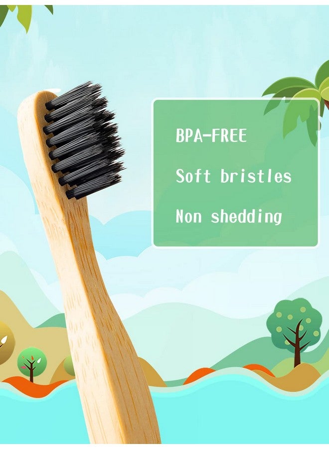 NUDUKO Bamboo Kids Toothbrushes (6 Pack) - Soft Bristle Organic Compostable BPA Free Toothbrush for Kids Toddler Baby Tooth Brush, Eco Friendly Natural Biodegradable Wooden Toothbrush - Image 2