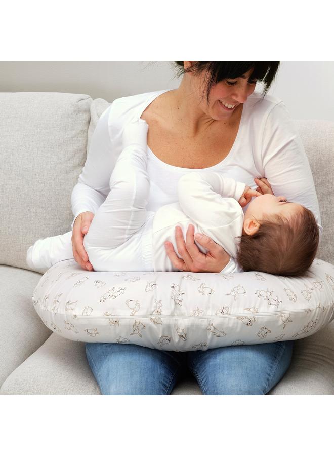 زبون غطاء وسادة الرضاعة، نقشة أرنب/أبيض، 60x50x18 سم - Image 3