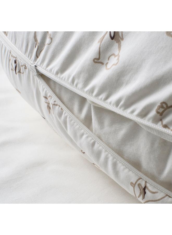 زبون غطاء وسادة الرضاعة، نقشة أرنب/أبيض، 60x50x18 سم - Image 4