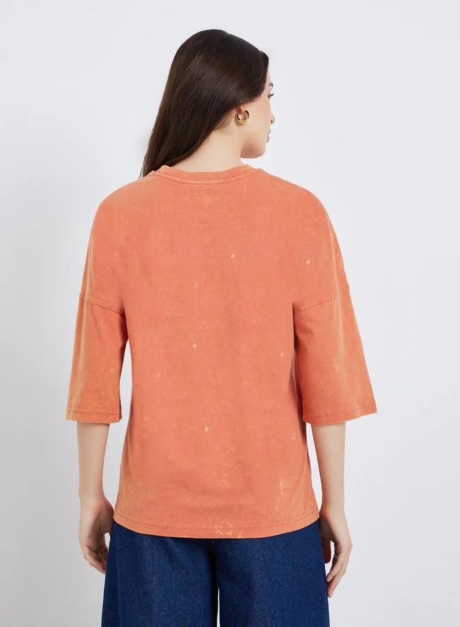 Styli Women Washed Oversized 100% Cotton T-Shirt