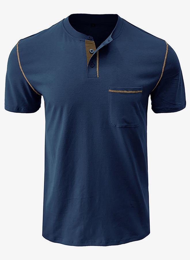 Take Two Men Half-Button Placket Henley Neck T-Shirt - Image 3