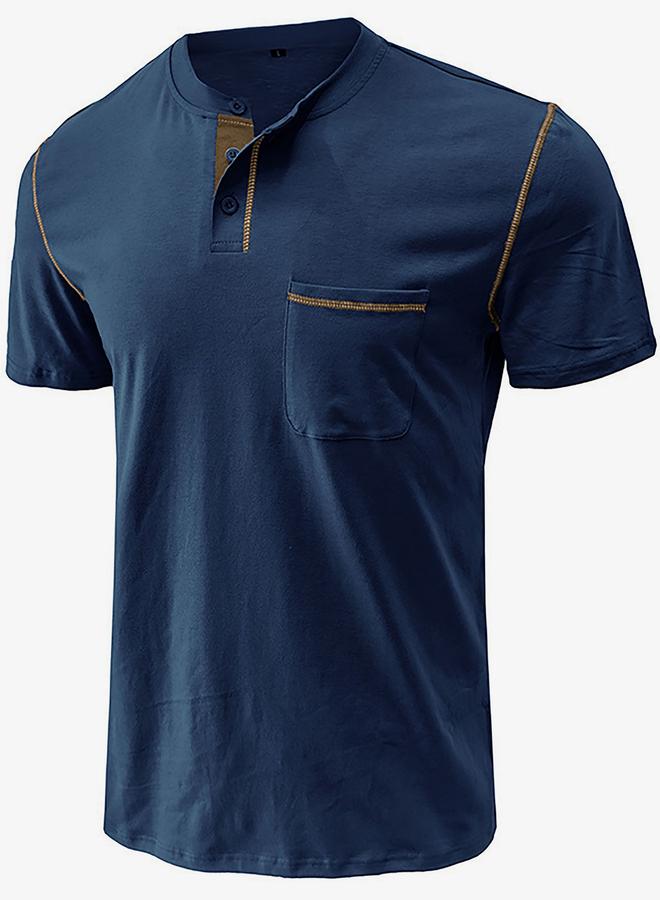 Take Two Men Half-Button Placket Henley Neck T-Shirt - Image 4