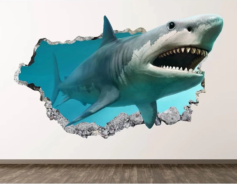 Kt Grup Kt Group Wild Sharks Full HD Print 3D Sticker Coating