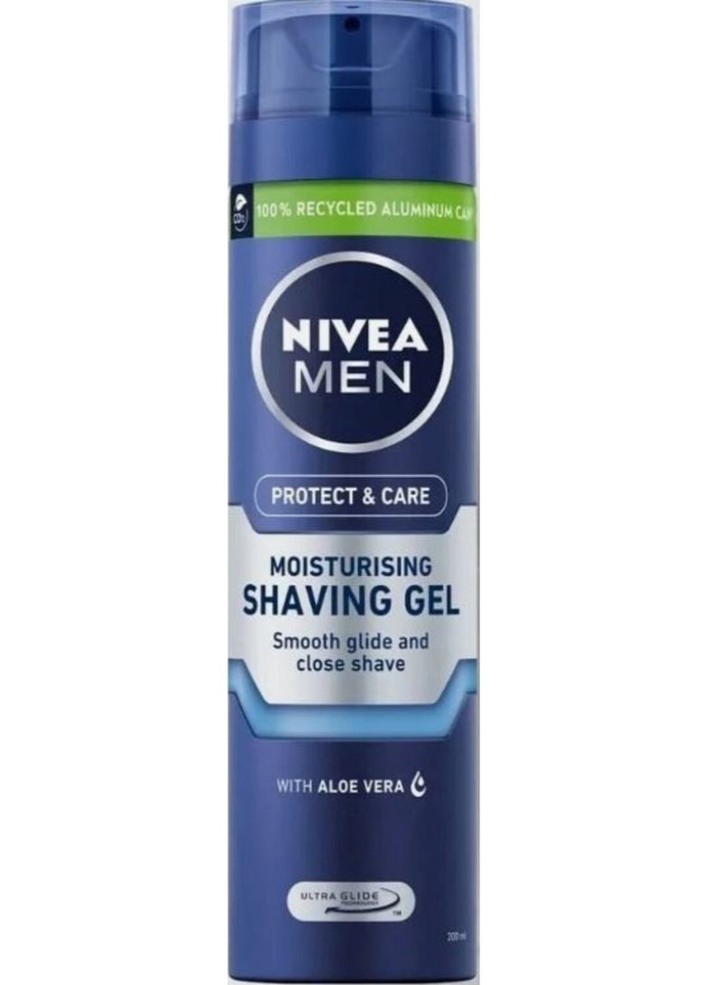 Nivea Men Moisturising shaving gel,smooth glide & close shave with Aloe vera 200ml - Image 1