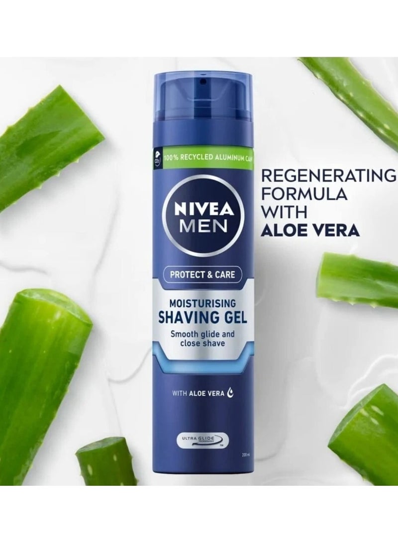 Nivea Men Moisturising shaving gel,smooth glide & close shave with Aloe vera 200ml - Image 2
