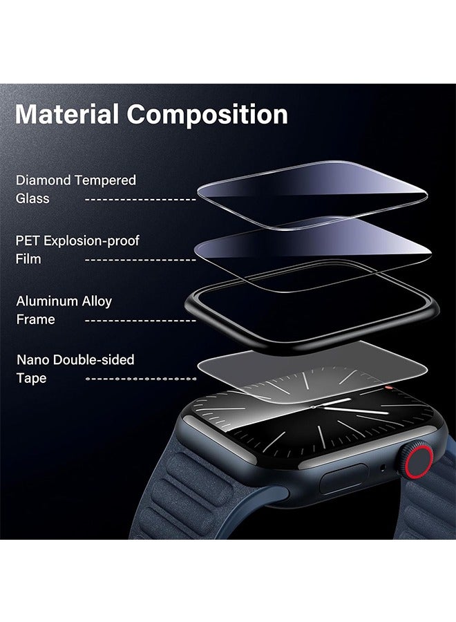 Beyond 3 Pcs Screen Protector Case for Apple Watch Ultra2 49mm, Scratch Proof Tempered Glass Cover, Lightweight Protective Film (Clear) - Image 2