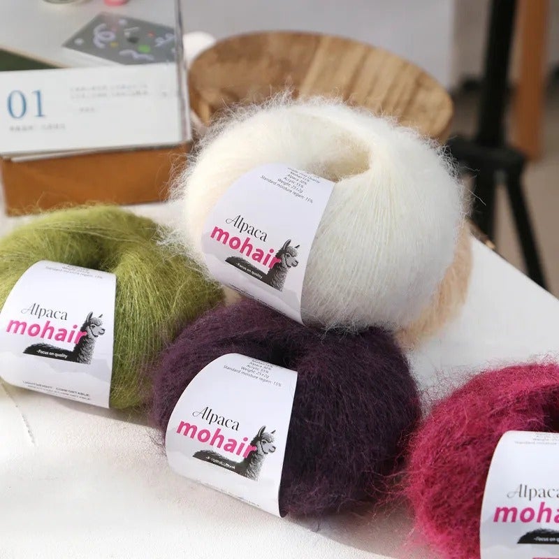 Alpaca and Mohair Yarn for Knitting Sweater 25g - Image 5