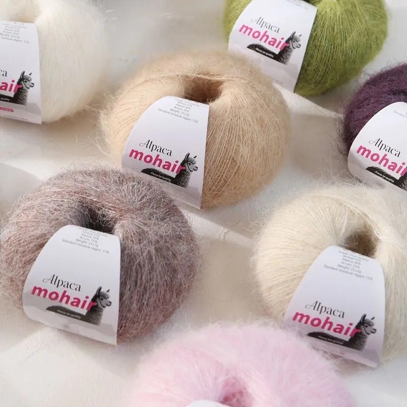 Alpaca and Mohair Yarn for Knitting Sweater 25g - Image 3