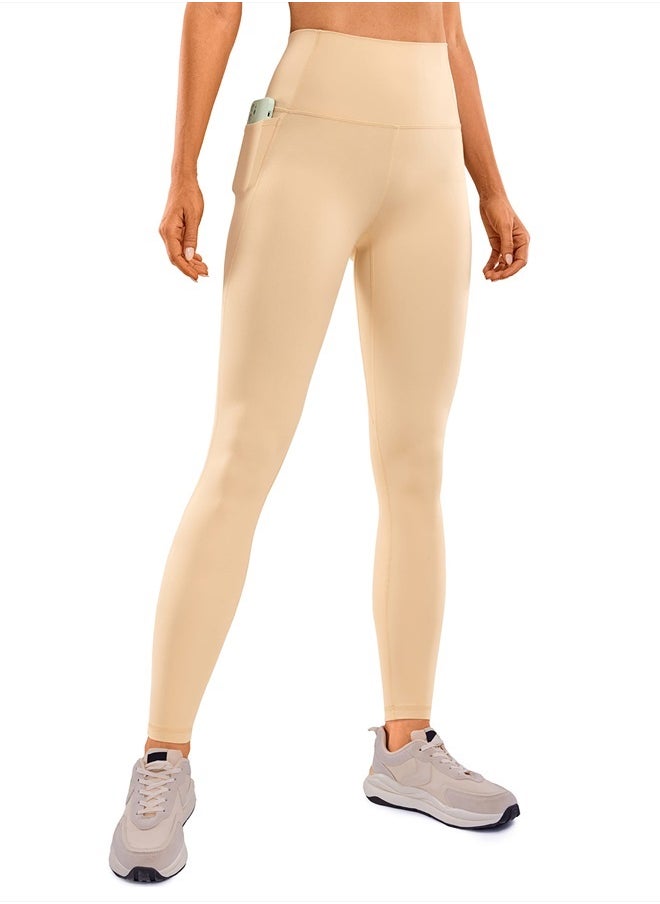 CRZ YOGA - Womens Butterluxe Workout Leggings 28 Inches - High Waisted Gym Yoga Pants with Pockets Running Buttery Soft Tan Milkshake X-Large - Image 1