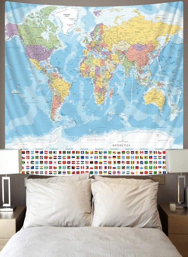 KYKU Large World Map Tapestry for Wall Flags Globe Tapestry Travel Party Theme Decorations Geography Classroom Posters (59.1 x 78.7) - Image 5