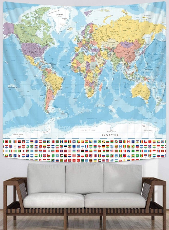 KYKU Large World Map Tapestry for Wall Flags Globe Tapestry Travel Party Theme Decorations Geography Classroom Posters (59.1 x 78.7) - Image 4
