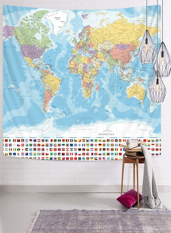 KYKU Large World Map Tapestry for Wall Flags Globe Tapestry Travel Party Theme Decorations Geography Classroom Posters (59.1 x 78.7) - Image 3
