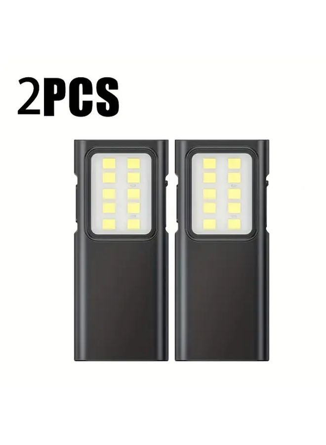 2pcs USB C LED Flashlight 4 Modes Compact Pocket Light Type C Charging Emergency Torch - Image 1