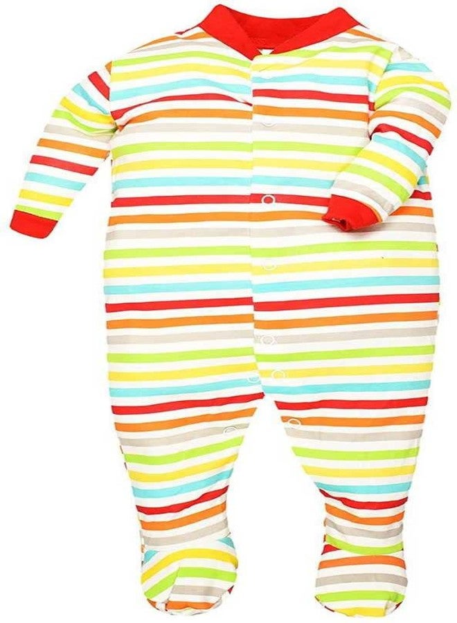 TiniBerry Baby Long Sleeve Cotton Full Body Sleep Suit, Romper for Boys and Girls Set of 3 (6-9 Months, Red) - Image 3
