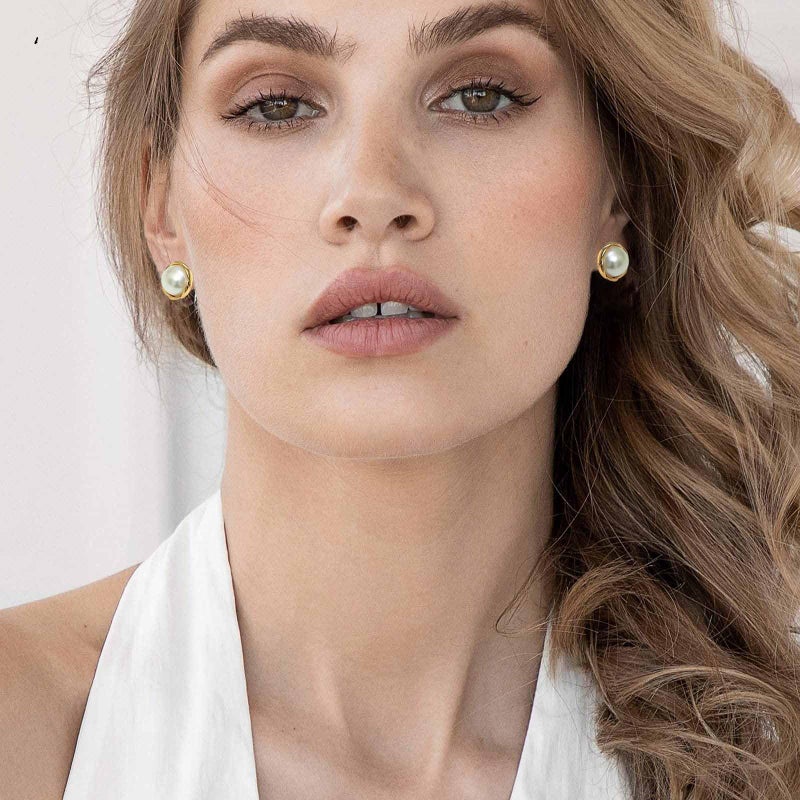 S SUSANN Pearl Earrings for Women dangling 14K Gold Pearl Drop Earrings Stud 5A Diamond Dangle Fashion Elegent Jewelry (10mm twisted gold drop) - Image 4