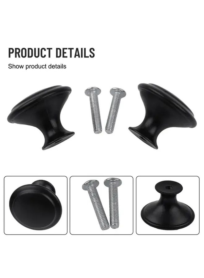 10pcs Black Stainless Steel Cabinet Handles Modern Single Hole Pull Bar Drawer Knobs - Image 3