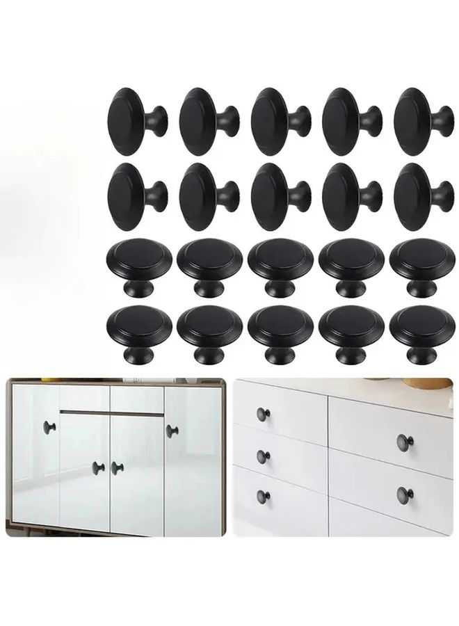 10pcs Black Stainless Steel Cabinet Handles Modern Single Hole Pull Bar Drawer Knobs - Image 2