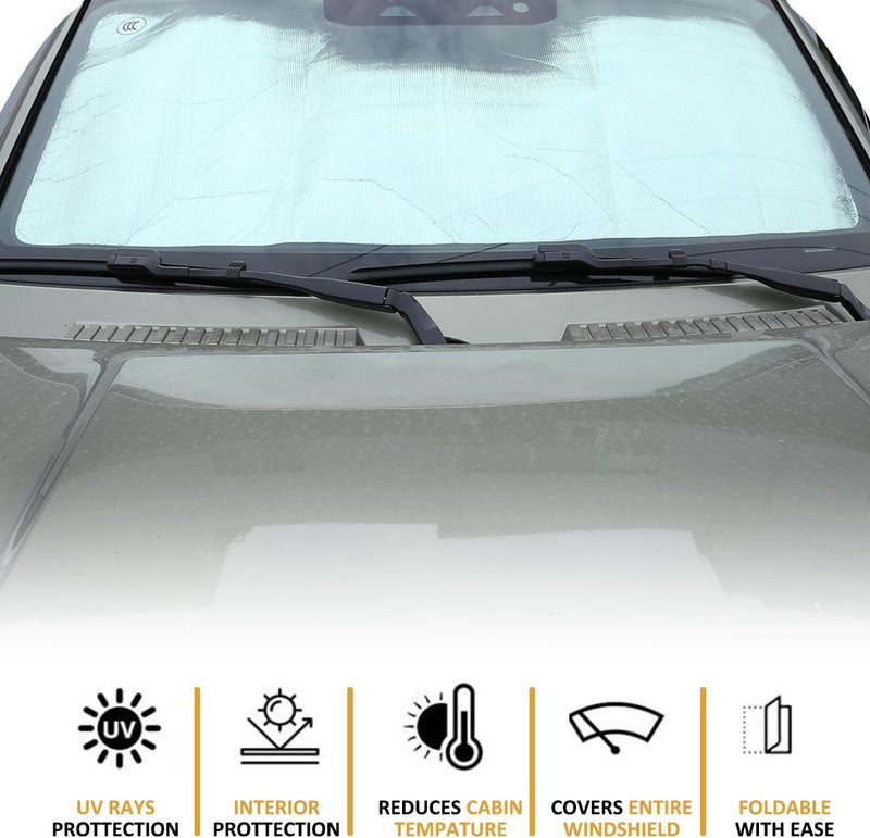 JONKOKO Car Front Windshield Sunshade &Car Full Window Shades for Land Rover Defender 90 110 130 2020-2024, UV Rays Sun Visor Protector,Auto Heat Shield Reflector Cover (for Front Window Defender 90 110 130) - Image 2