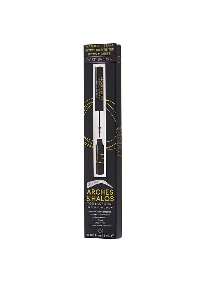 Arches & Halos Microfiber Tinted Brow Mousse, Dark Brown, 0.11 oz - Image 2