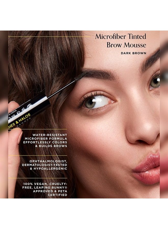 Arches & Halos Microfiber Tinted Brow Mousse, Dark Brown, 0.11 oz - Image 1