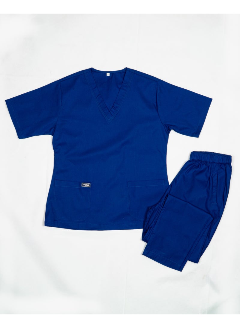 Nanny Tag V-Neck Scrub Suit | Premium Stretchable Medical Uniform with Utility Pockets - Image 1