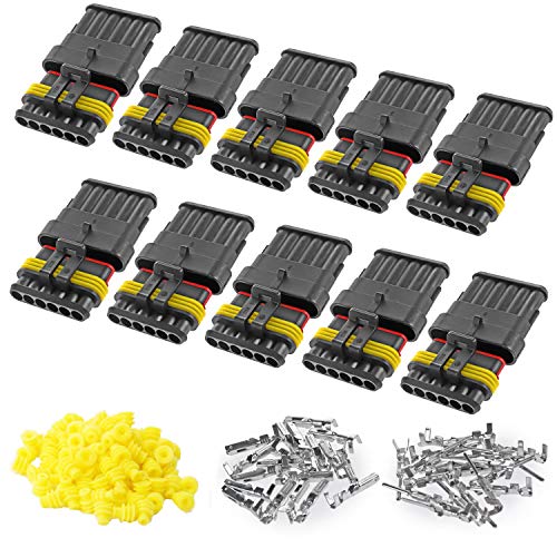 Zuozee ZUOZE 10 Kit 6 Pin Connector 2016 AWG Waterproof Electrical Automotive Wire Connector 15mm Series Terminals Male Female Car Connectors Plug Sets - Image 1